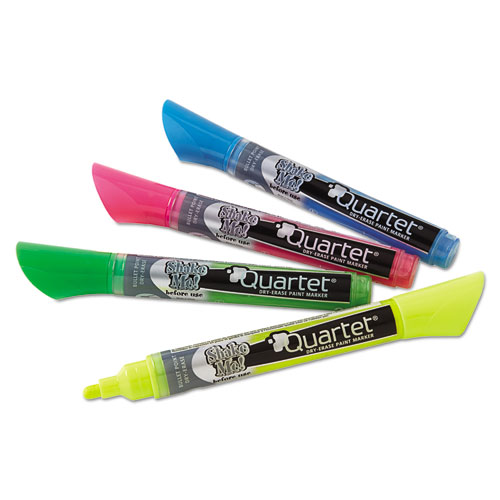 Picture of Neon Dry Erase Marker Set, Broad Bullet Tip, Assorted Colors, 4/Set