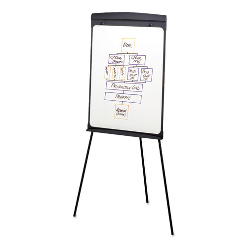 Picture of Magnetic Dry Erase Easel, 27" x 35", Graphite Surface, Graphite Gray Plastic Frame