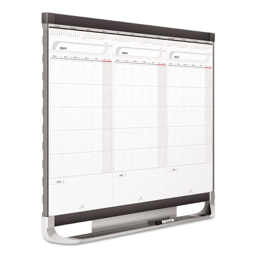 Picture of Prestige 2 Total Erase Three-Month Calendar, 36" x 24", White Surface, Graphite Gray Fiberboard/Plastic Frame