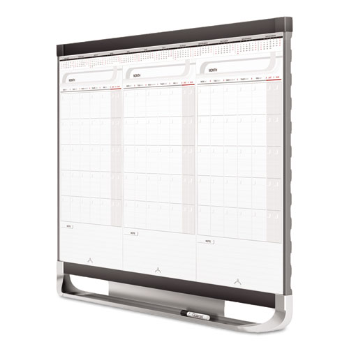 Picture of Prestige 2 Total Erase Three-Month Calendar, 36" x 24", White Surface, Graphite Gray Fiberboard/Plastic Frame