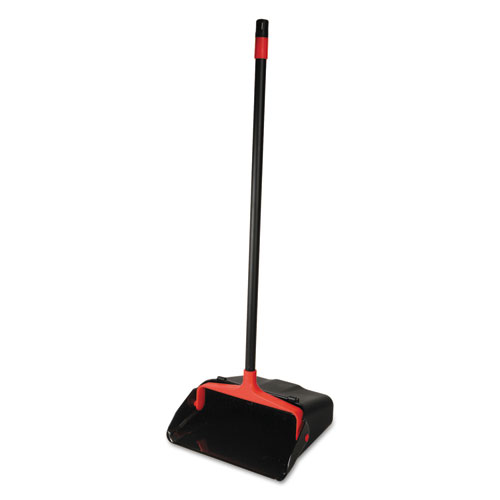 Maxi-Plus+Lobby+Dust+Pan+With+Rear+Wheels%2C+13+X+35%2C+30%22+Handle%2C+Plastic%2C+Black%2C+6%2Fcarton