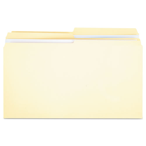 Picture of Double-Ply Top Tab Manila File Folders, 1/2-Cut Tabs: Assorted, Legal Size, 0.75" Expansion, Manila, 100/Box