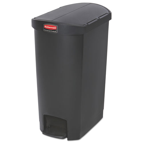 Picture of Streamline Resin Step-On Container, End Step Style, 13 gal, Polyethylene, Black