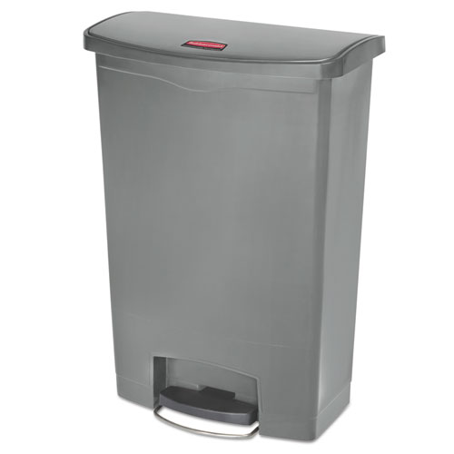 Streamline+Resin+Step-On+Container%2C+Front+Step+Style%2C+24+gal%2C+Polyethylene%2C+Gray