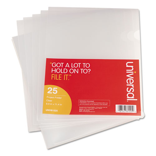 Picture of Project Folders, Letter Size, Clear, 25/Pack