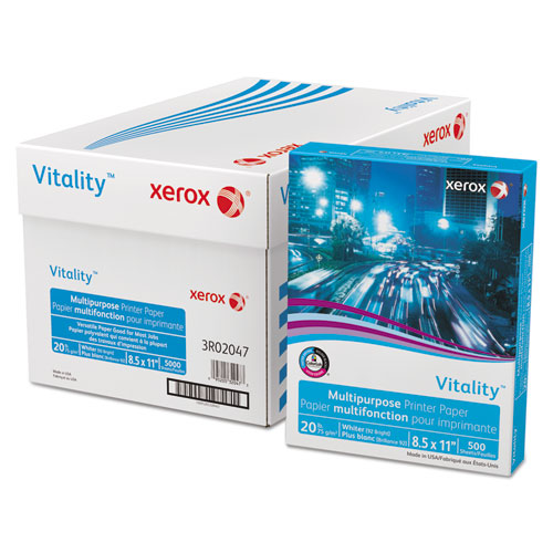 Picture of Vitality Multipurpose Print Paper, 92 Bright, 20 lb Bond Weight, 8.5 x 11, White, 500/Ream, 10 Reams/Ct, 40 Cartons/Pallet