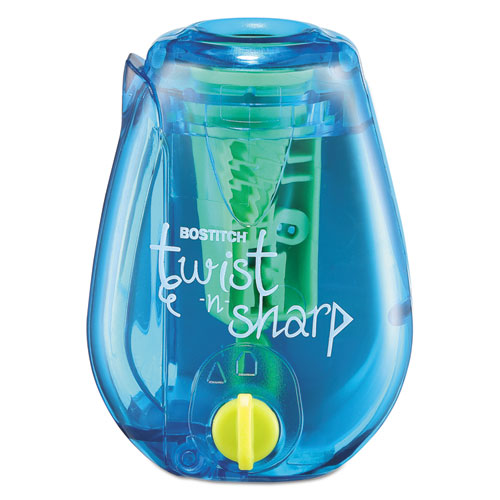 Picture of Twist-n-Sharp Pencil Sharpener, One-Hole, 3.5 x 1.25 x 5.5, Randomly Assorted Colors
