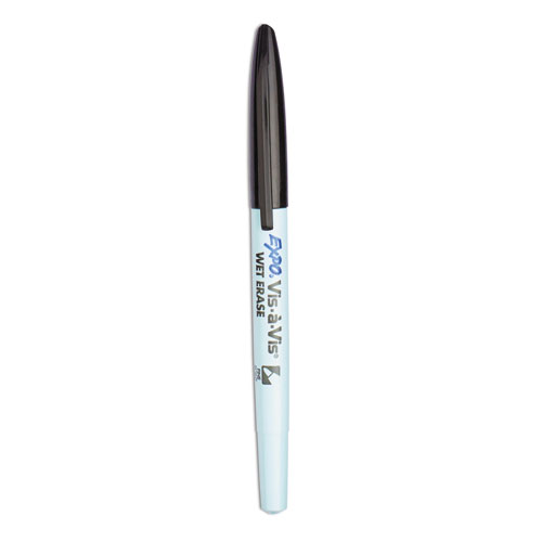 Picture of Vis-a-Vis Wet Erase Marker, Fine Bullet Tip, Black, Dozen