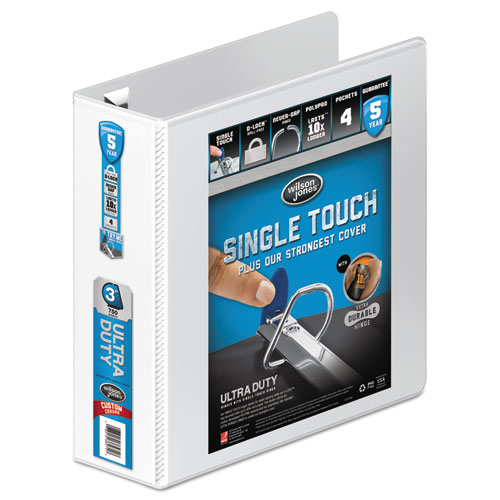 Picture of Ultra Duty D-Ring View Binder with Extra-Durable Hinge, 3 Rings, 3" Capacity, 11 x 8.5, White