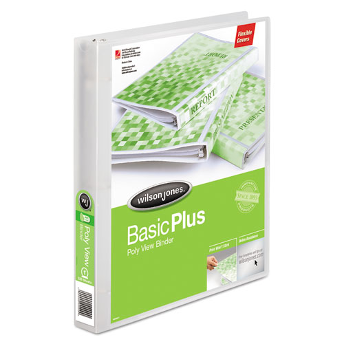 Picture of Flexible Poly Round Ring View Binder, 3 Rings, 1" Capacity, 11 x 8.5, Clear