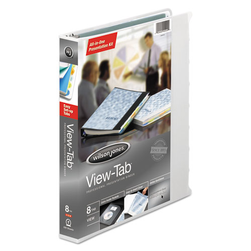 Picture of View-Tab Presentation Round Ring View Binder With Tabs, 3 Rings, 1" Capacity, 11 x 8.5, White
