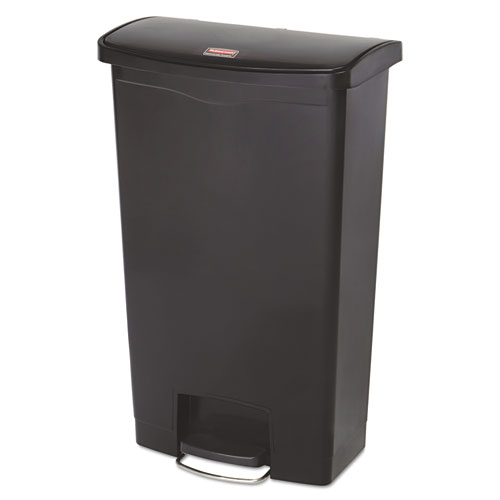 Picture of Slim Jim Streamline Resin Step-On Container, Front Step Style, 18 gal, Polyethylene, Black