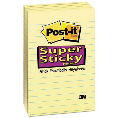 Picture of Canary Yellow Note Pads, Lined, 4 x 6, 90-Sheet, 5/Pack