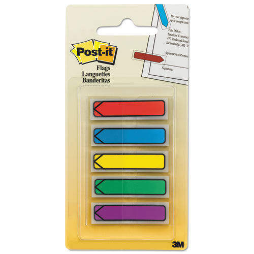 Picture of Arrow 0.5" Page Flags, Blue/Green/Purple/Red/Yellow, 20/Color, 100/Pack