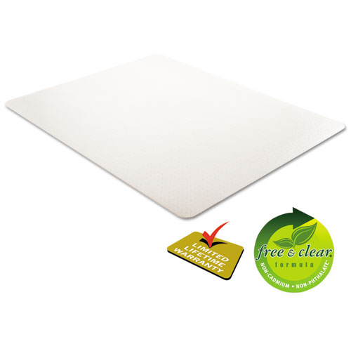 Picture of EconoMat Occasional Use Chair Mat, Low Pile Carpet, Flat, 46 x 60, Rectangle, Clear