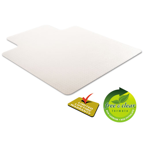 Picture of RollaMat Frequent Use Chair Mat, Med Pile Carpet, Flat, 45 x 53, Wide Lipped, Clear