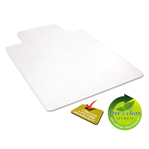 Picture of EconoMat All Day Use Chair Mat for Hard Floors, Flat Packed, 45 x 53, Wide Lipped, Clear