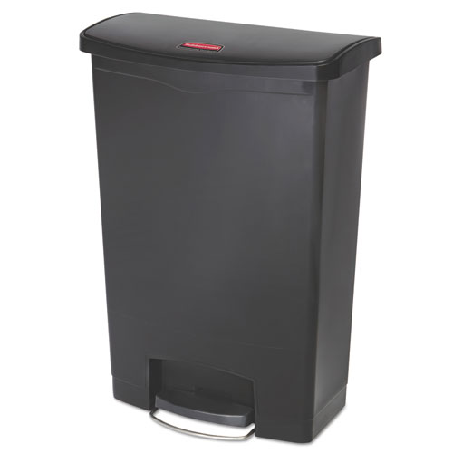 Streamline+Resin+Step-On+Container%2C+Front+Step+Style%2C+24+gal%2C+Polyethylene%2C+Black