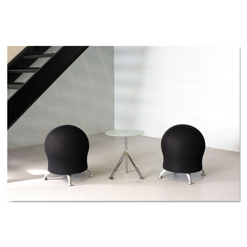 Picture of Zenergy Ball Chair, Backless, Supports Up to 250 lb, Black Fabric Seat, Silver Base