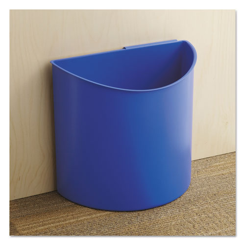 Picture of Desk-Side Recycling Receptacle, 3 gal, Plastic, Black/Blue