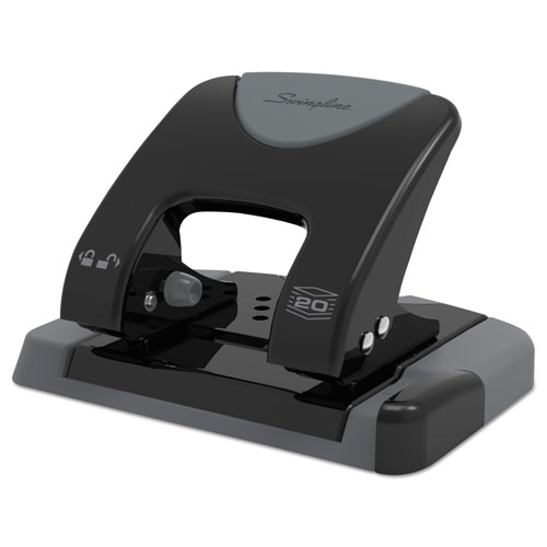 Picture of 20-Sheet SmartTouch Two-Hole Punch, 9/32" Holes, Black/Gray