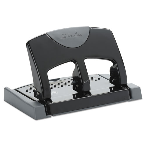 Picture of 45-Sheet SmartTouch Three-Hole Punch, 9/32" Holes, Black/Gray