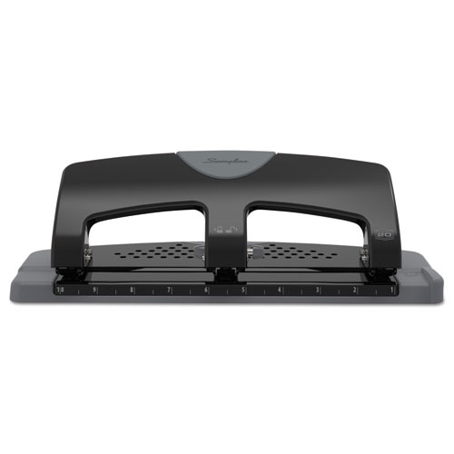Picture of 20-Sheet SmartTouch Three-Hole Punch, 9/32" Holes, Black/Gray