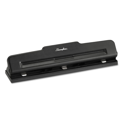 Picture of 10-Sheet Desktop Light-Duty Two- to Three-Hole Adjustable Punch, 9/32" Holes, Black