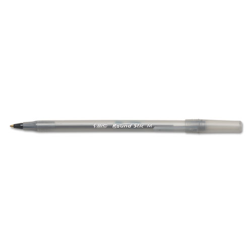 Picture of Round Stic Xtra Life Ballpoint Pen, Black Ink, 1mm, Medium, Dozen