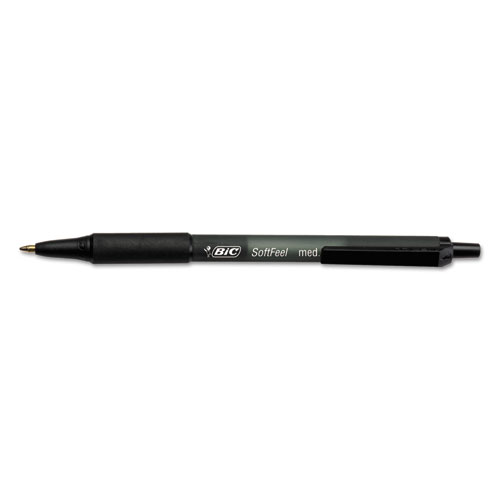 Picture of Soft Feel Retractable Ballpoint Pen, Black Ink, 1mm, Medium, Dozen