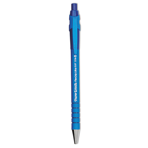 FlexGrip+Ultra+Recycled+Ballpoint+Pen%2C+Retractable%2C+Fine+0.8+mm%2C+Blue+Ink%2C+Black%2FBlue+Barrel%2C+Dozen