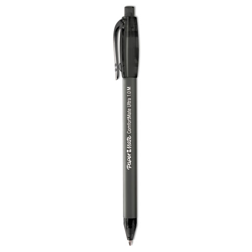 Comfortmate+Ultra+Ballpoint+Pen%2C+Retractable%2C+Fine+0.8+Mm%2C+Black+Ink%2C+Black+Barrel%2C+Dozen