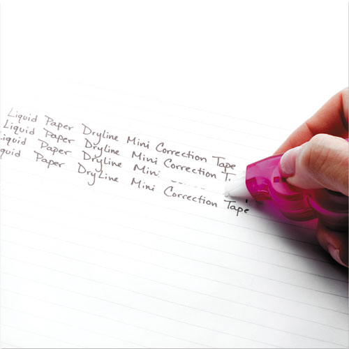 Picture of DryLine Mini Correction Tape, 0.2" x 197", Non-Refillable, Assorted Color Applicators, 5/Pack