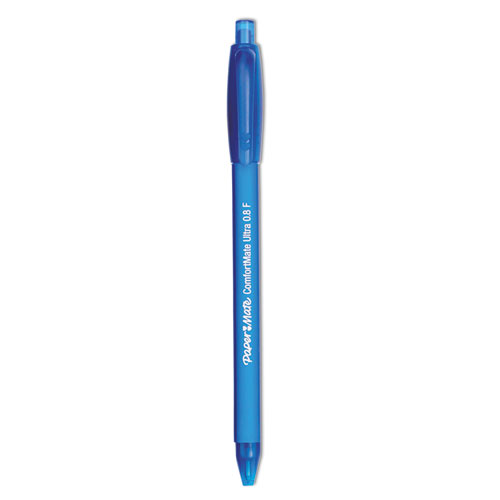 Comfortmate+Ultra+Ballpoint+Pen%2C+Retractable%2C+Fine+0.8+Mm%2C+Blue+Ink%2C+Blue+Barrel%2C+Dozen