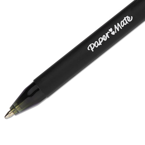 Picture of ComfortMate Ultra Ballpoint Pen, Retractable, Fine 0.8 mm, Black Ink, Black Barrel, Dozen