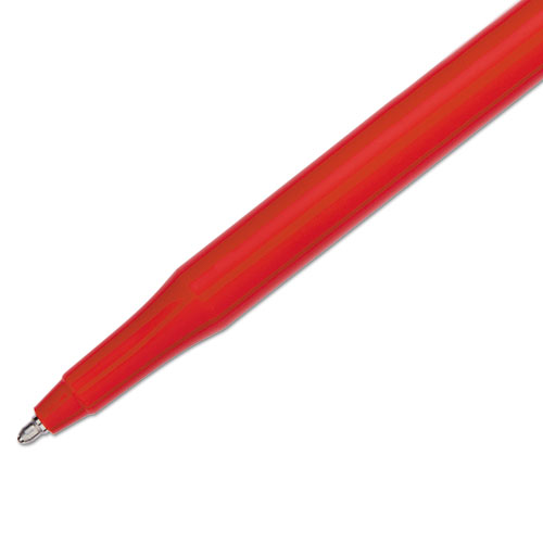 Picture of Eraser Mate Ballpoint Pen, Stick, Medium 1 mm, Red Ink, Red Barrel, Dozen