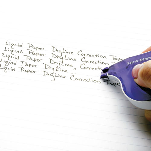 Picture of DryLine Correction Tape, Non-Refillable, Green/Purple Applicators, 0.17" x 472", 10/Pack