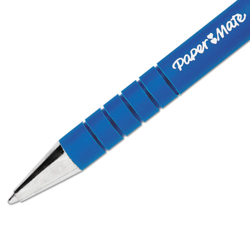 Picture of FlexGrip Ultra Recycled Ballpoint Pen, Retractable, Medium 1 mm, Blue Ink, Blue Barrel, Dozen