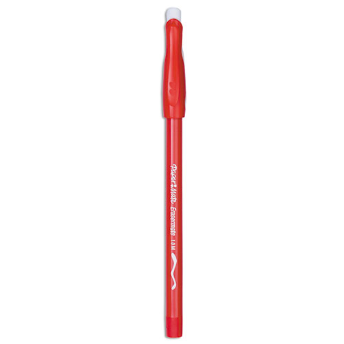 Picture of Eraser Mate Ballpoint Pen, Stick, Medium 1 mm, Red Ink, Red Barrel, Dozen