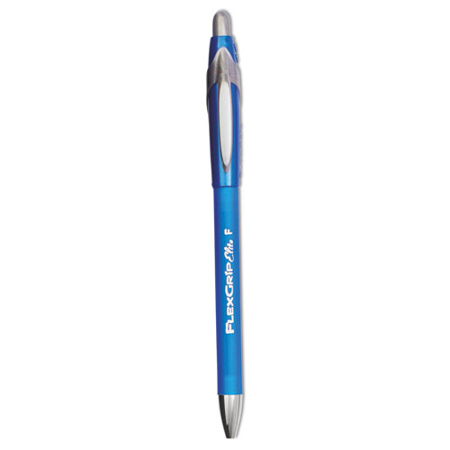 Flexgrip+Elite+Ballpoint+Pen%2C+Retractable%2C+Fine+0.8+Mm%2C+Blue+Ink%2C+Blue+Barrel%2C+Dozen