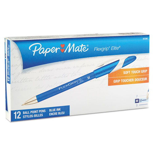 Picture of FlexGrip Elite Ballpoint Pen, Stick, Medium 1 mm, Blue Ink, Blue Barrel, Dozen