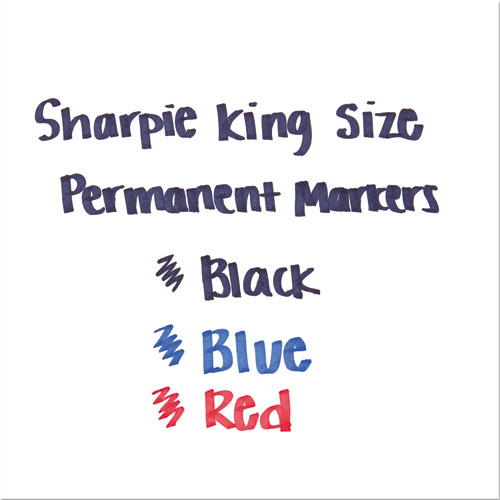 Picture of King Size Permanent Marker, Broad Chisel Tip, Black, 4/Pack