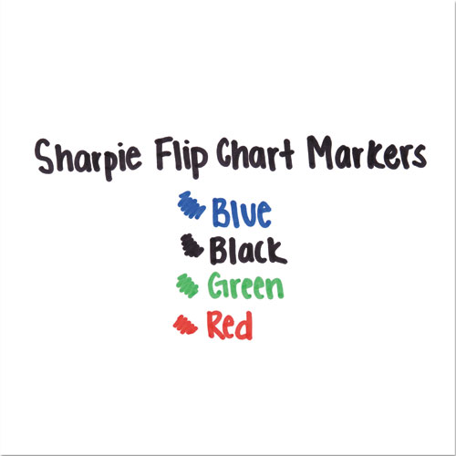 Picture of Flip Chart Marker, Broad Bullet Tip, Assorted Colors, 4/Set