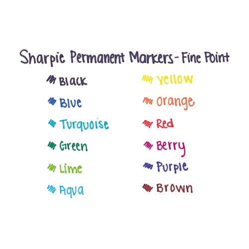 Picture of Fine Tip Permanent Marker, Fine Bullet Tip, Orange, Dozen