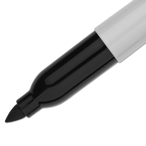 Picture of Super Permanent Marker, Fine Bullet Tip, Black, Dozen