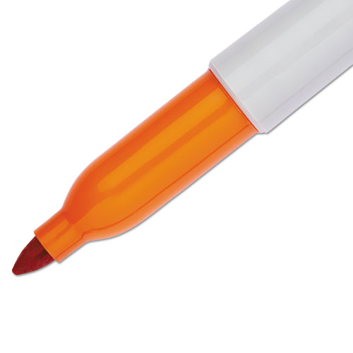 Picture of Fine Tip Permanent Marker, Fine Bullet Tip, Orange, Dozen