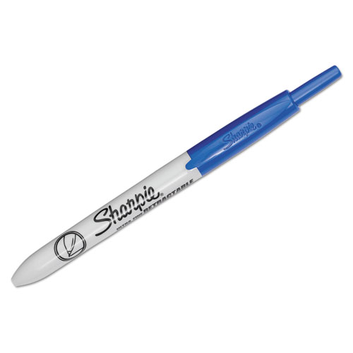 Picture of Retractable Permanent Marker, Extra-Fine Needle Tip, Blue