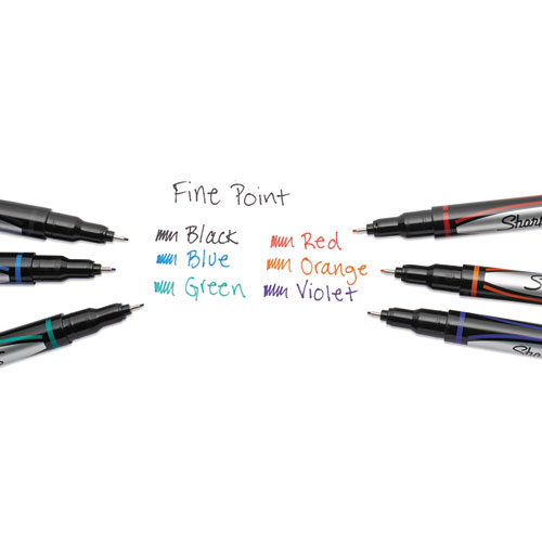 Picture of Water-Resistant Ink Porous Point Pen, Stick, Fine 0.4 mm, Assorted Ink and Barrel Colors, 6/Pack