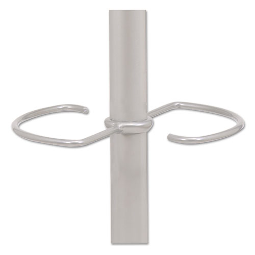 Picture of Wavy Coat Tree, Six Hangers/Two Knobs/Four Hooks, 18.88w x 14d x 68.5h, Silver/Wood