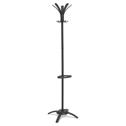 Picture of CLEO Coat Stand, Stand Alone Rack, Ten Knobs, Steel/Plastic, 19.75w x 19.75d x 68.9h, Black